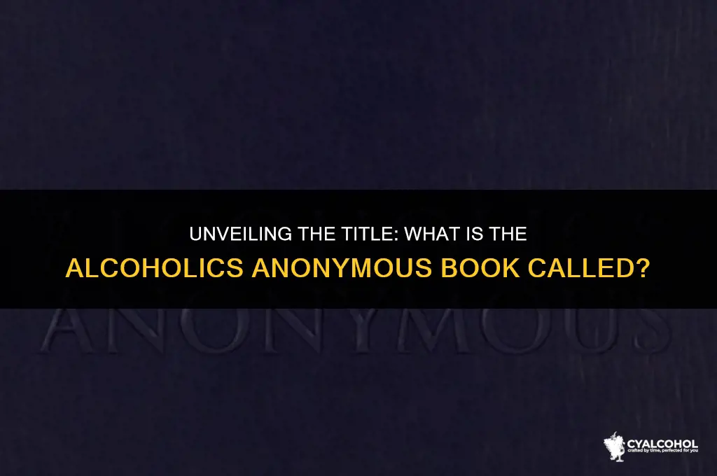 what is alcoholics anonymous book called
