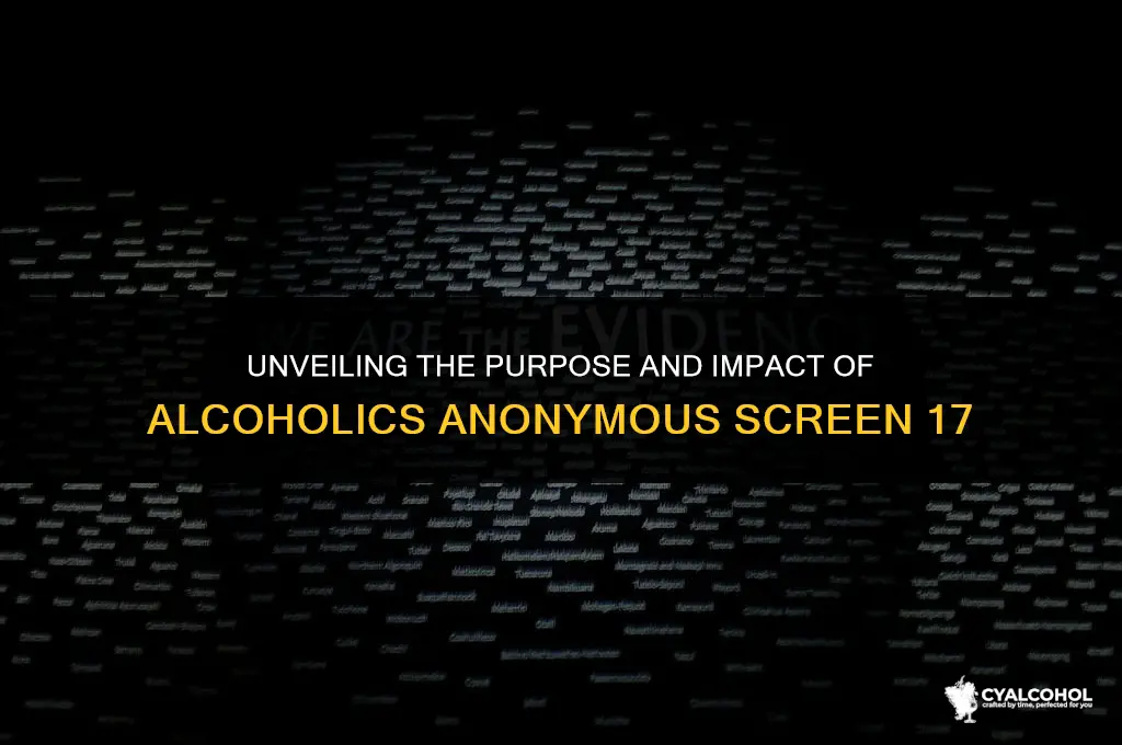 what is alcoholics anonymous screen 17