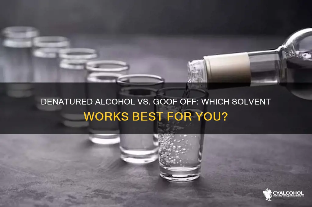 what is better denatured alcohol or goof off