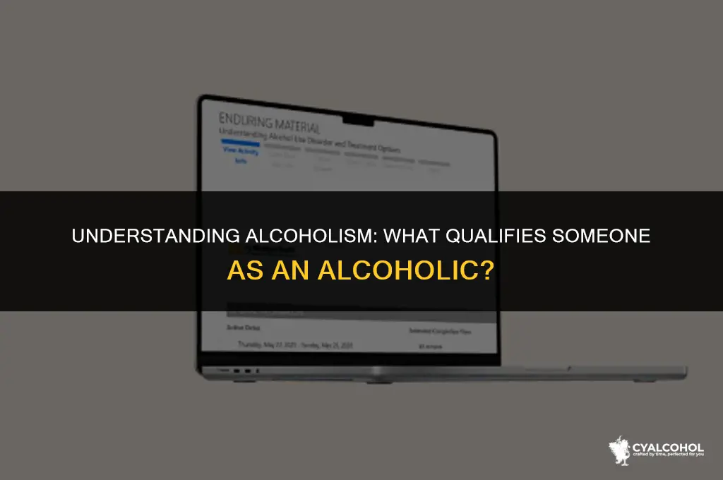 what is classed as an alcoholic