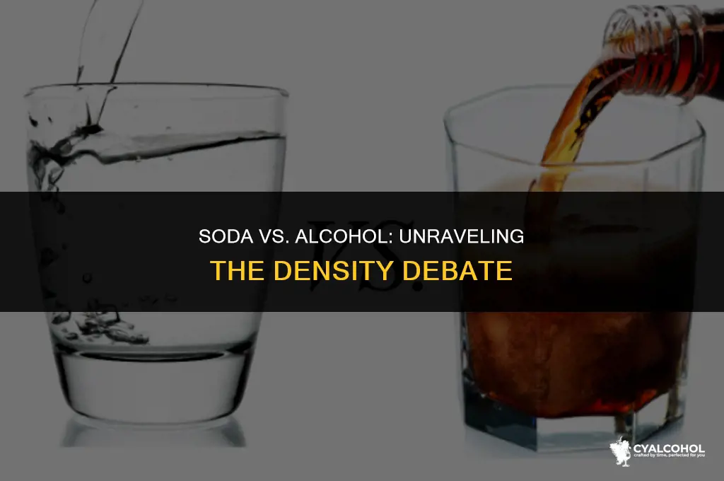 what is denser soda or alcohol