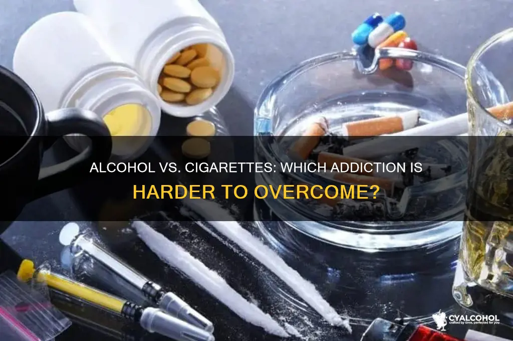 what is harder to quit alcohol or cigarettes