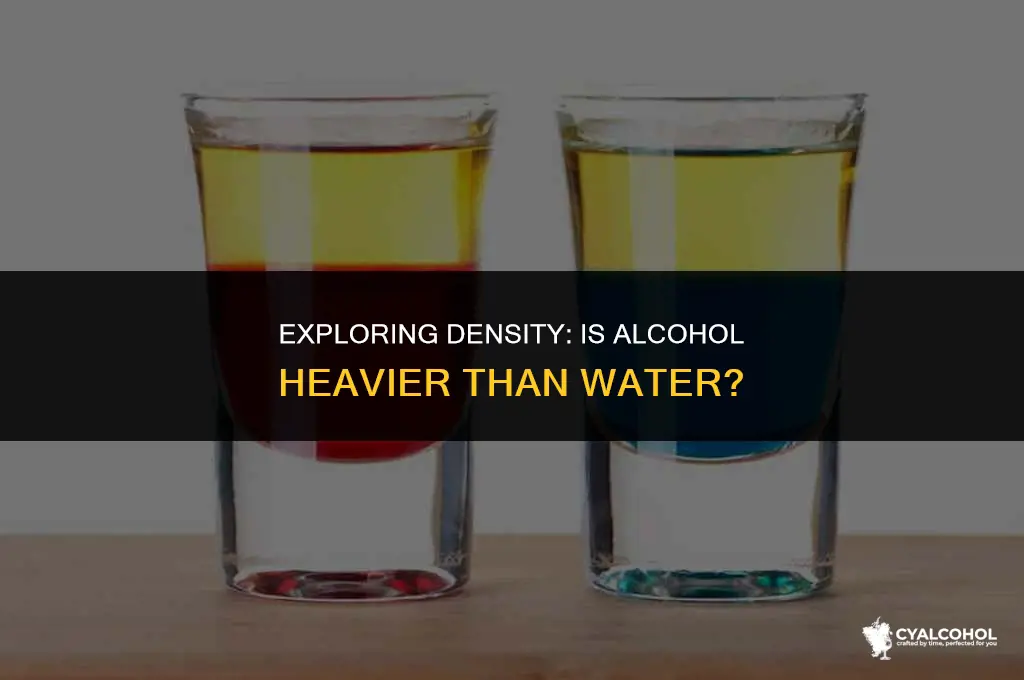what is heavier alcohol or water