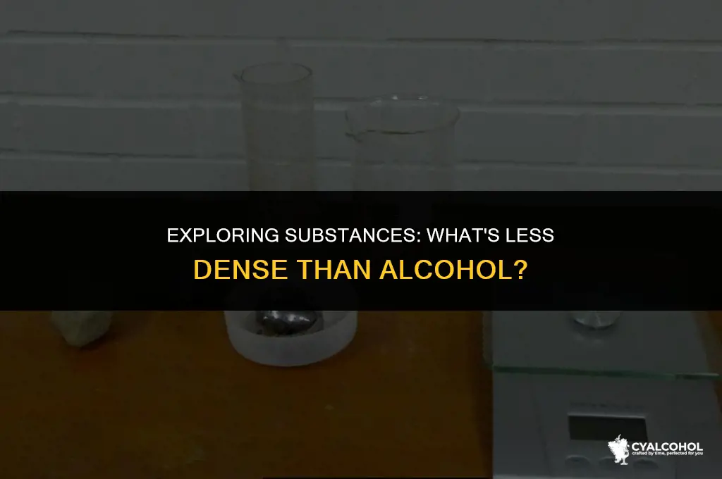 what is less dense than alcohol