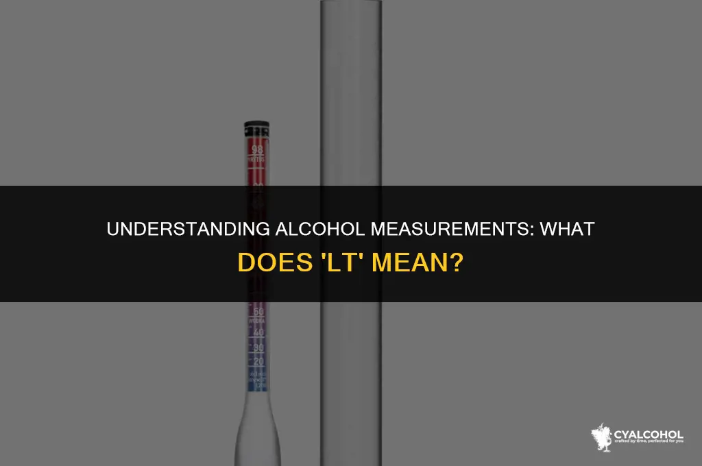 what is lt in alcohol size
