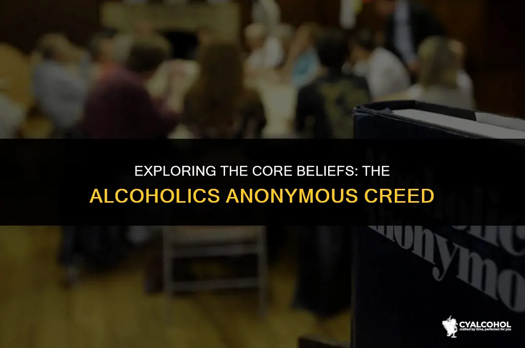 what is the alcoholics anonymous creed