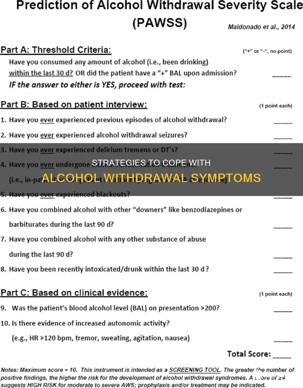 what is the best to deal with withdrawals from alcohol