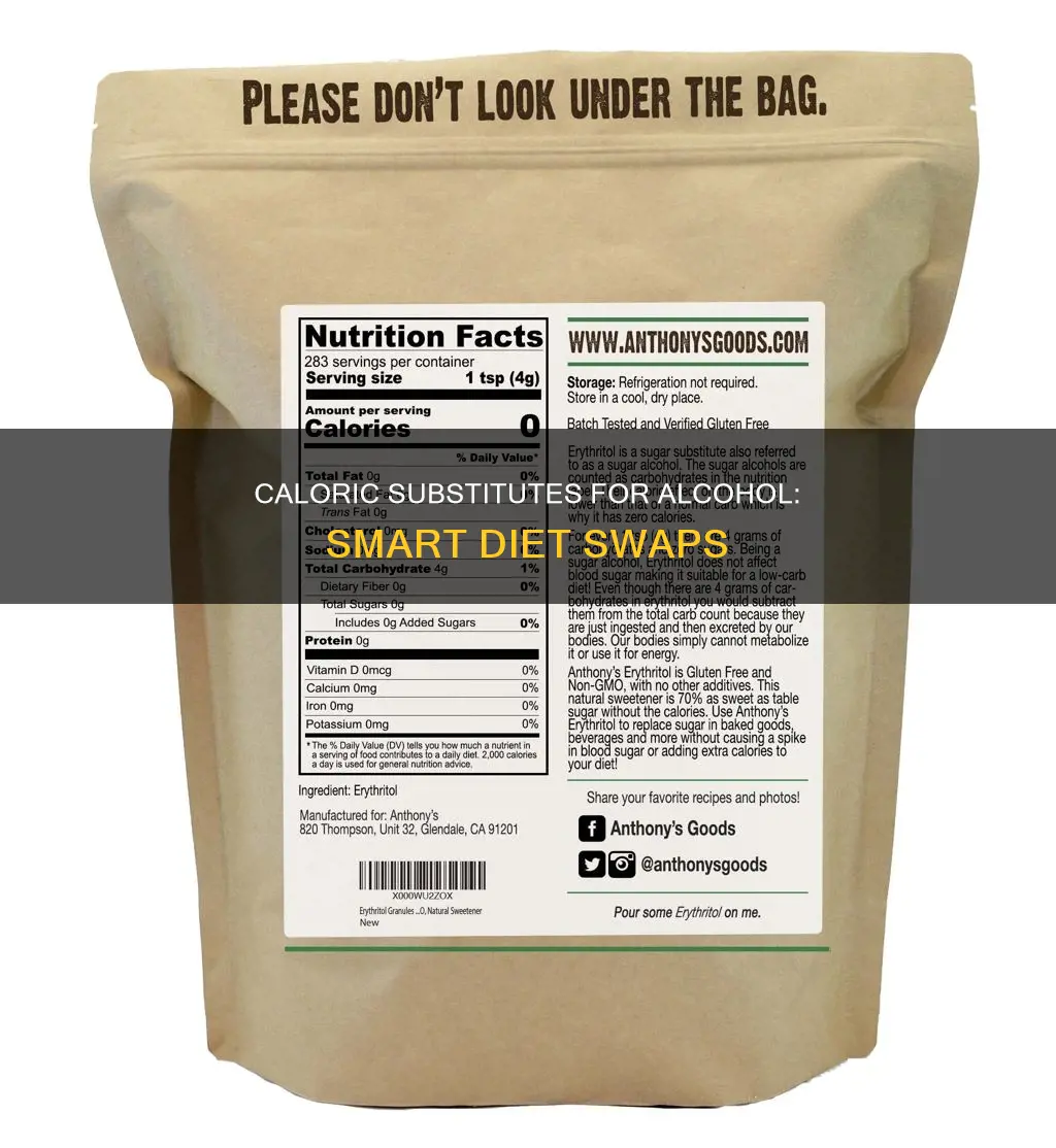 what is the caloric subsitute for alcohol in a diet
