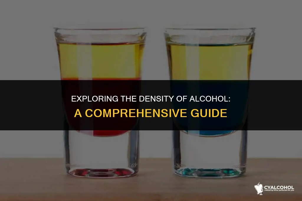 what is the densit of alcohol