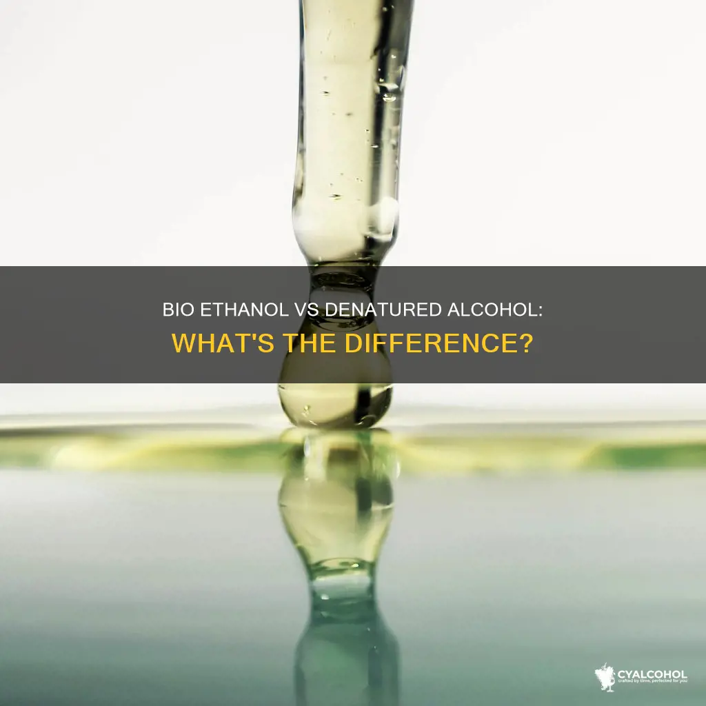 what is the difference between bio ethanol and denatured alcohol
