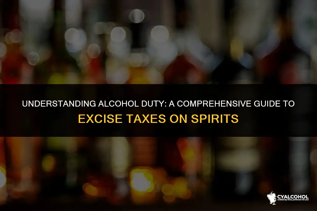 what is the duty on alcohol