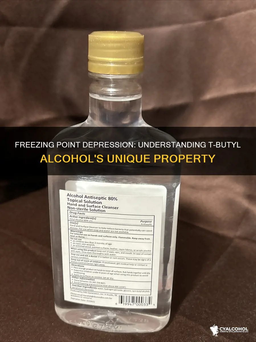 what is the freezing point depression constant of t-butyl alcohol