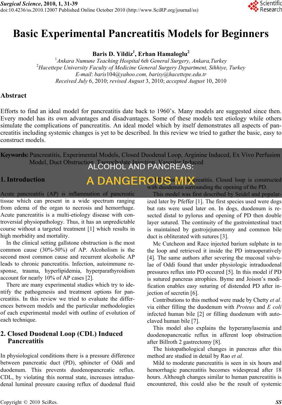 what is the function of the pancereas with alcohol