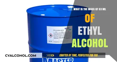 Determining Ethyl Alcohol Mass in Milliliters
