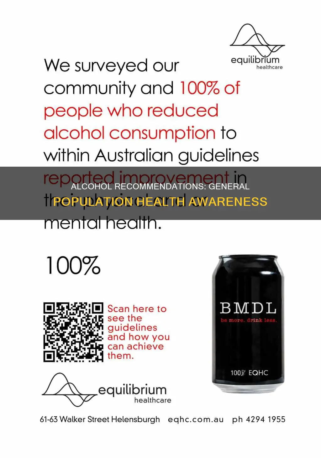 what is the recommendation against alcohol in the general population