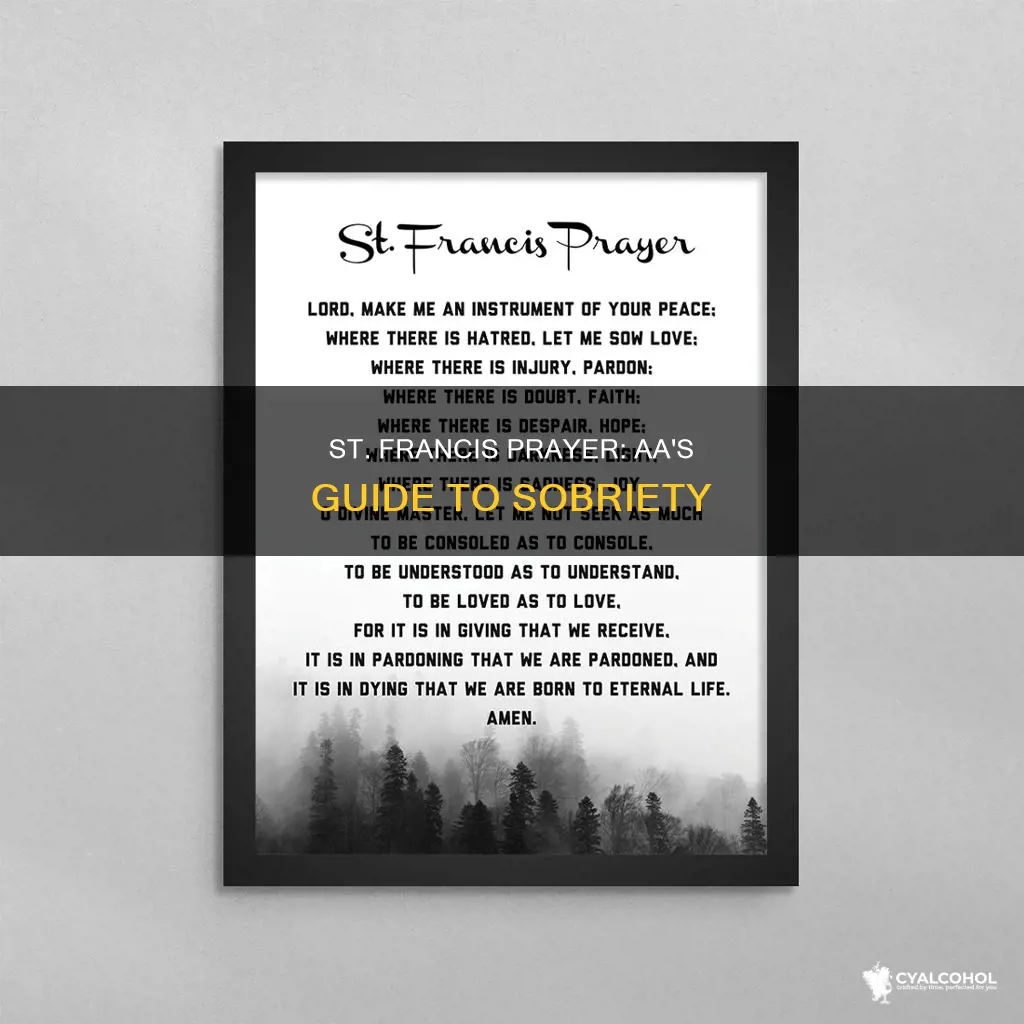 what is the st francis prayer for alcoholics anonymous