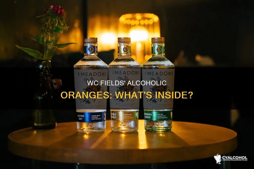 what kind of alcohol did wc fields inject into oranges
