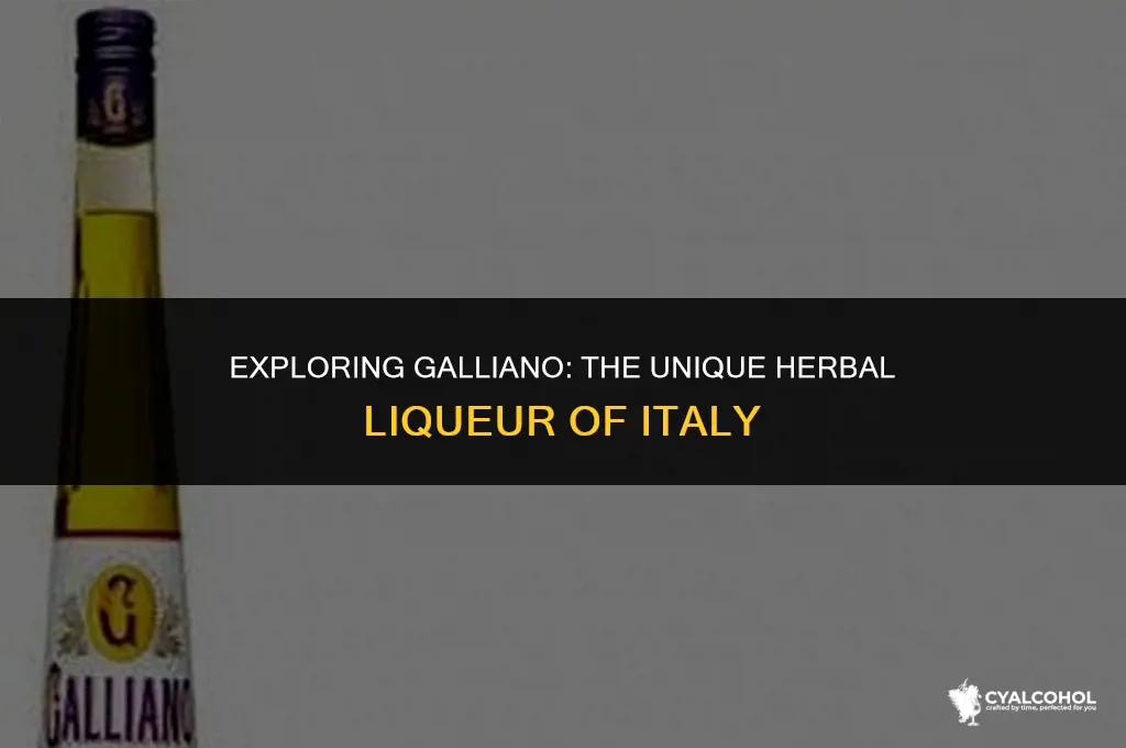 what kind of alcohol is galliano