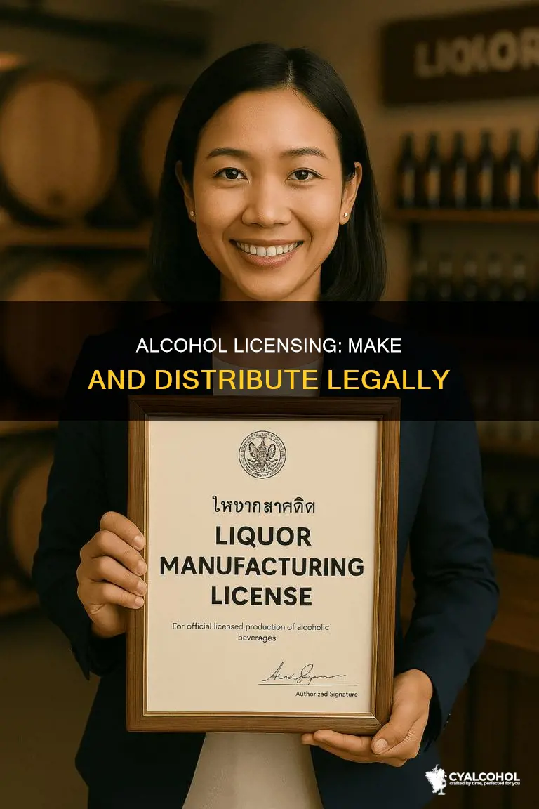 what kind of licensing for making and distributing alcohol