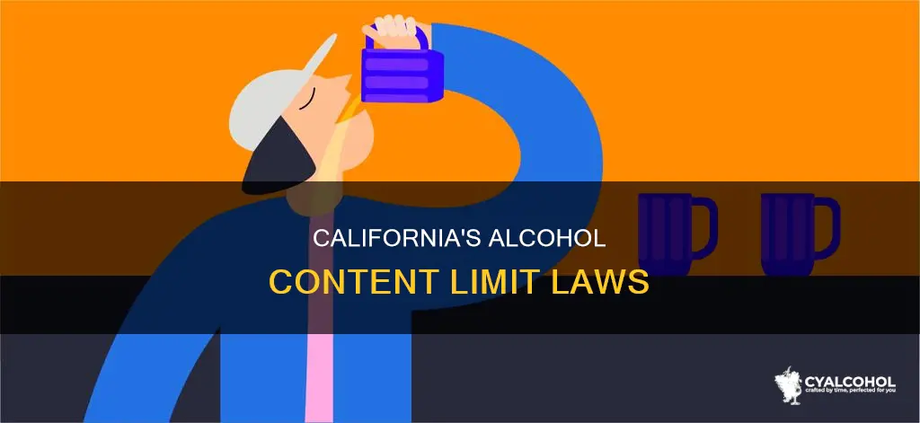 what maximum amount of alcohol percent is allowed in ca