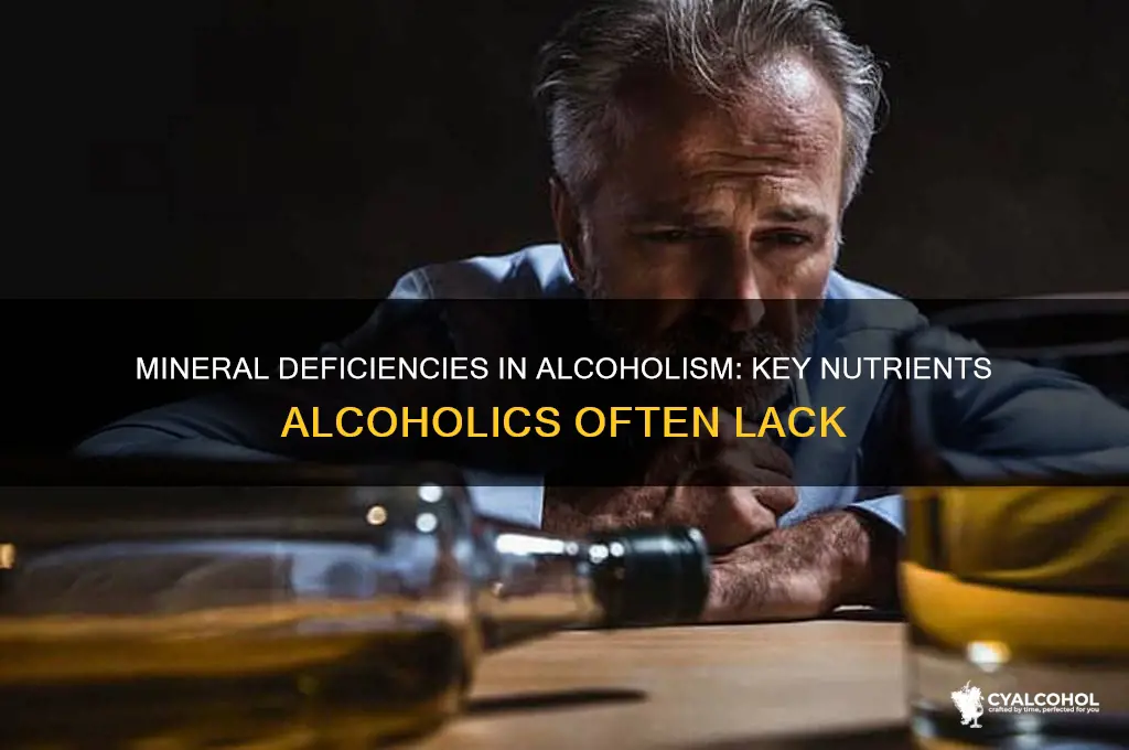 what minerals are alcoholics deficient in