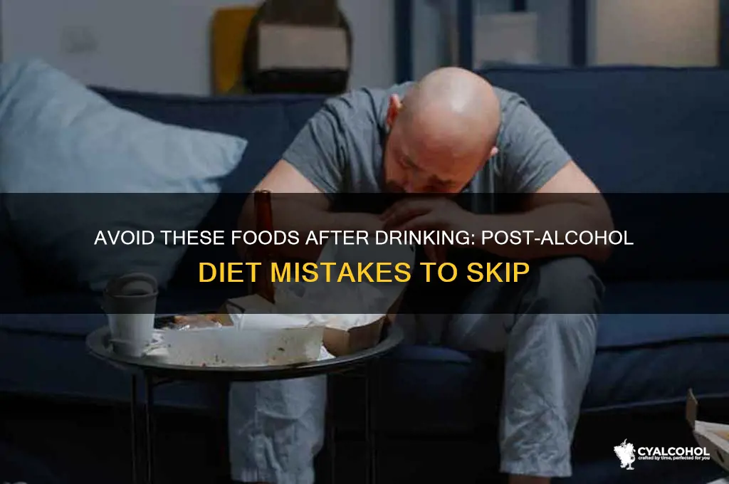 what not to eat after alcohol