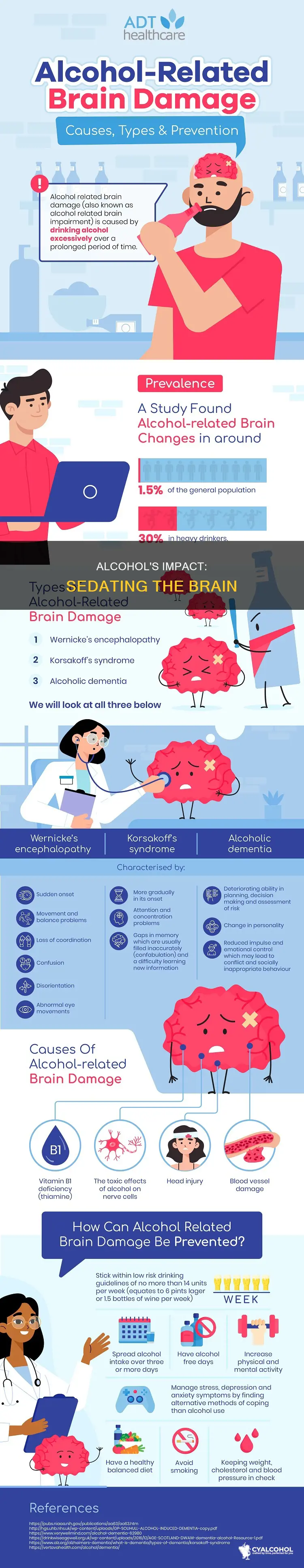 what part of the brain is sedated by alcohol