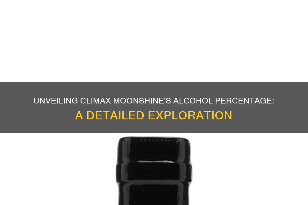 what percent alcohol is climax moonshine
