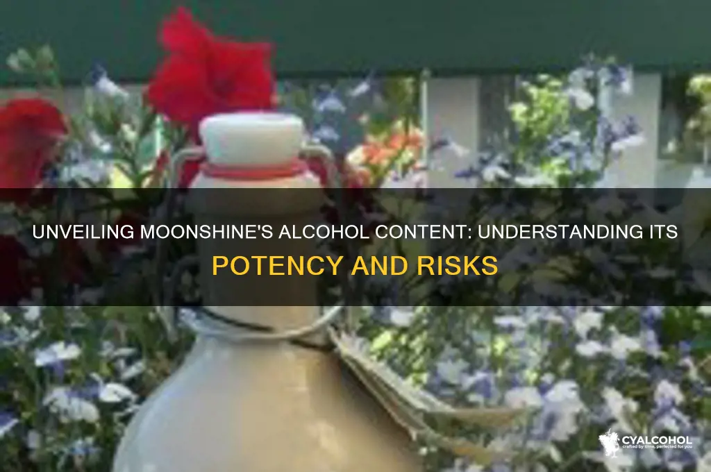 what percent alcohol is moonshine