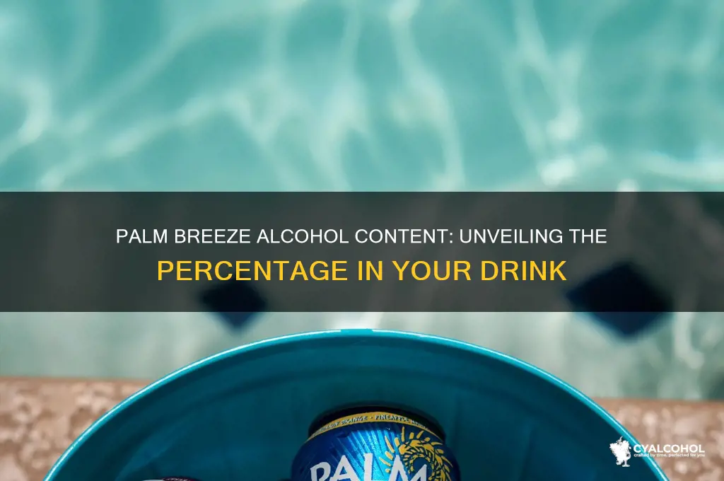 what percent alcohol is palm breeze