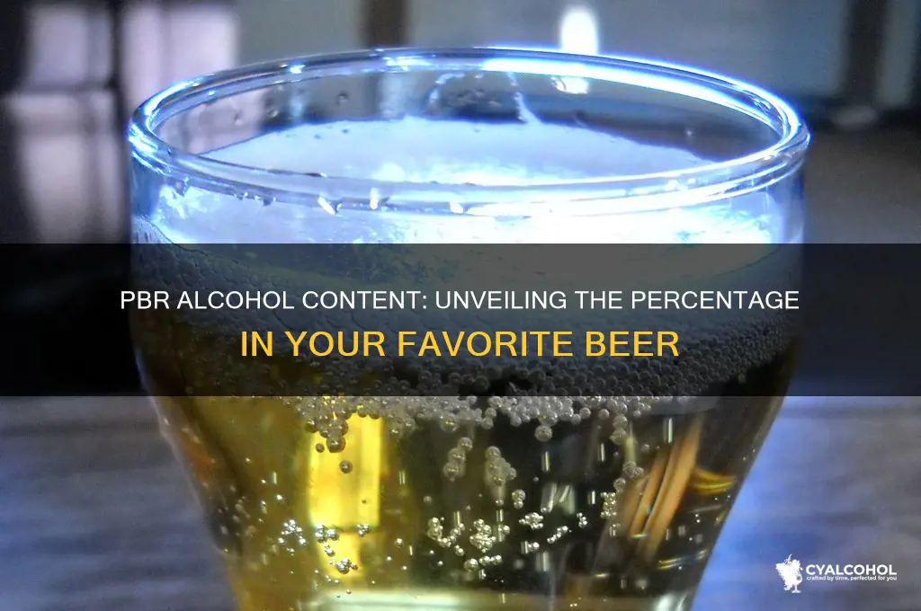 what percent alcohol is pbr