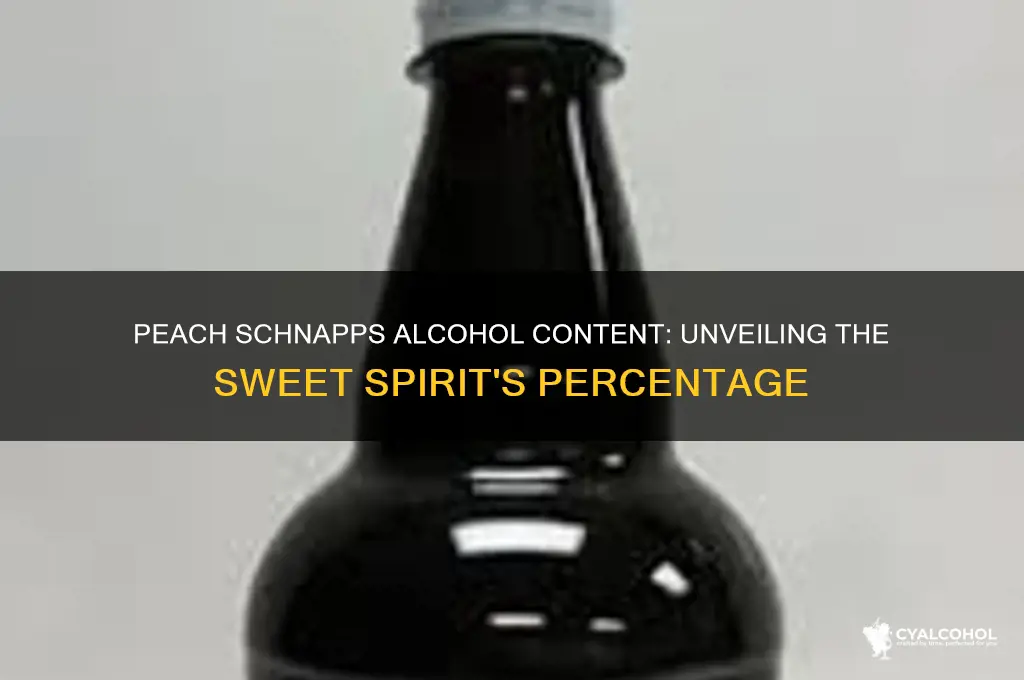 what percent alcohol is peach schnapps