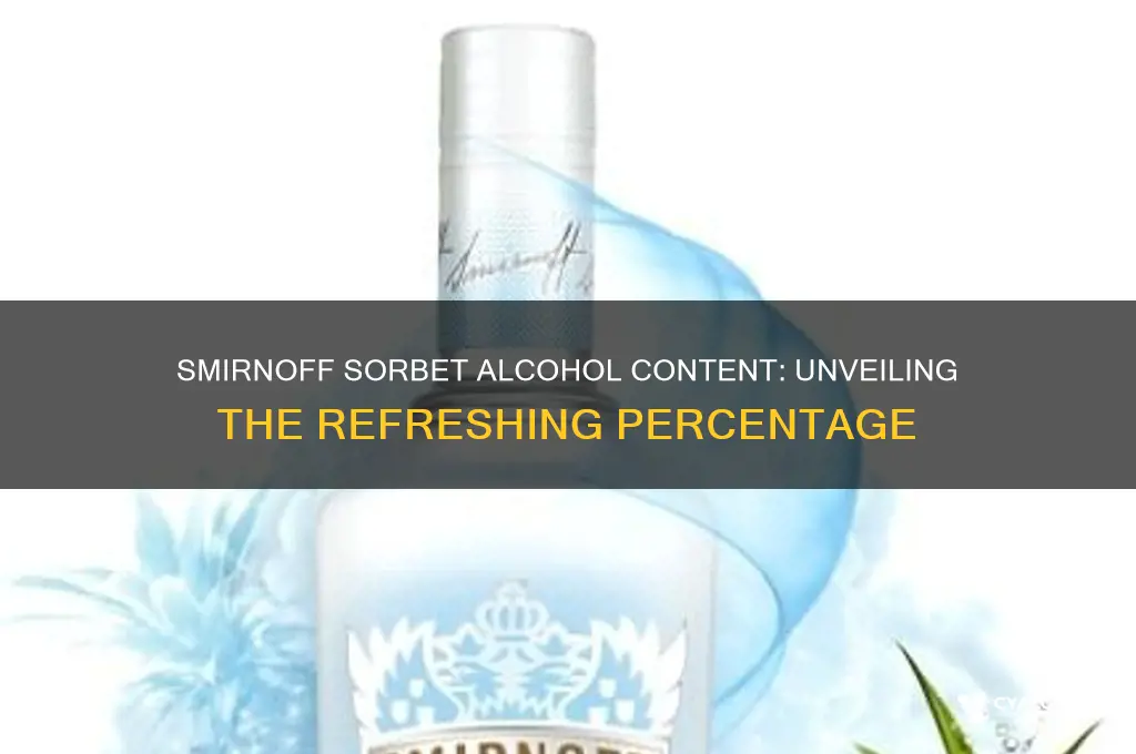 what percent alcohol is smirnoff sorbet