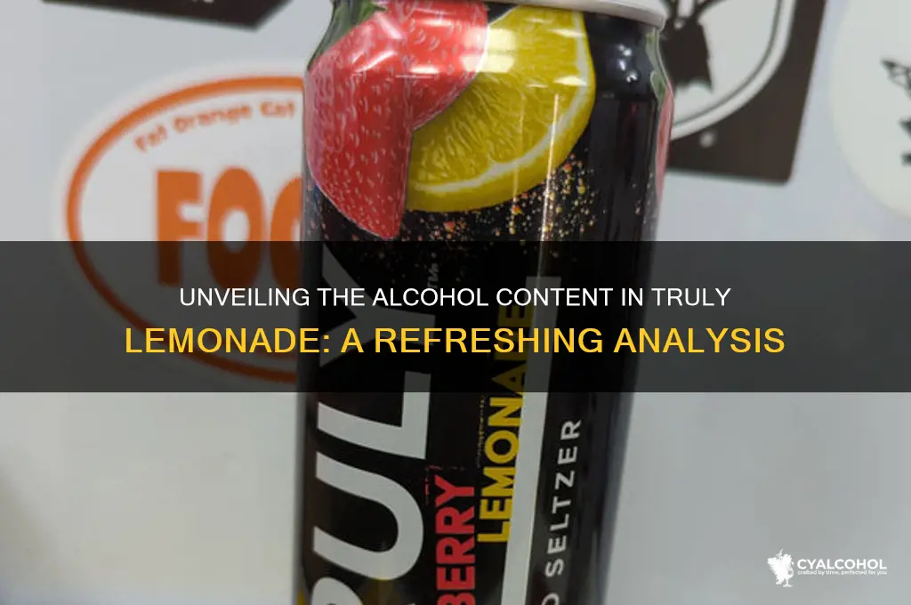 what percent alcohol is truly lemonade