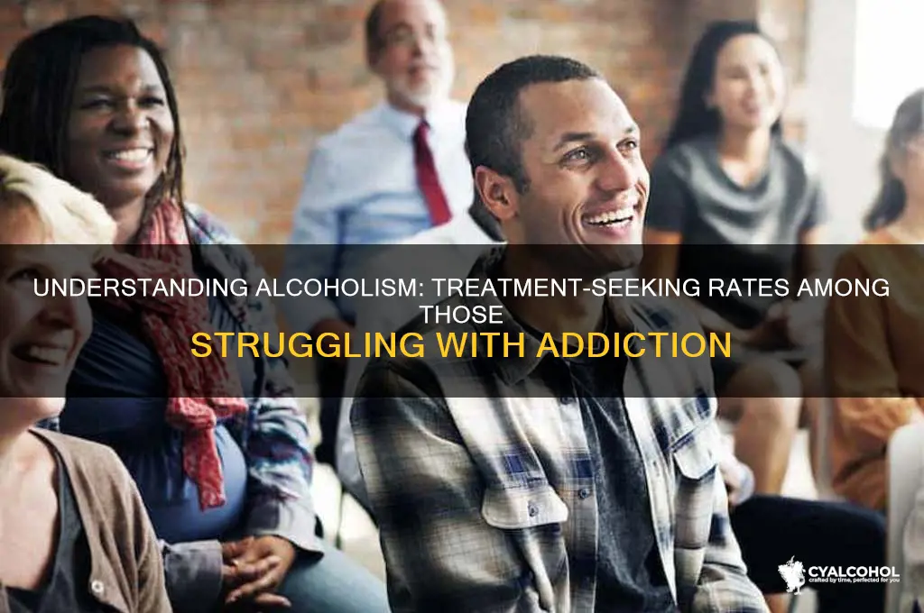 what percent of alcoholics seek treatment