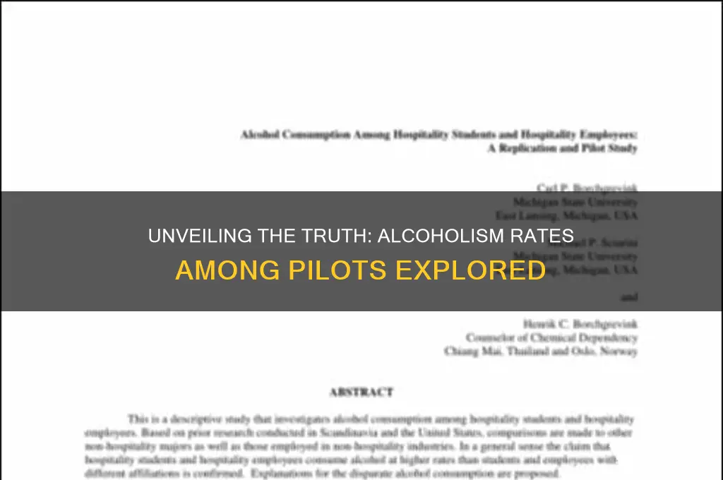 what percent of pilots are alcoholics