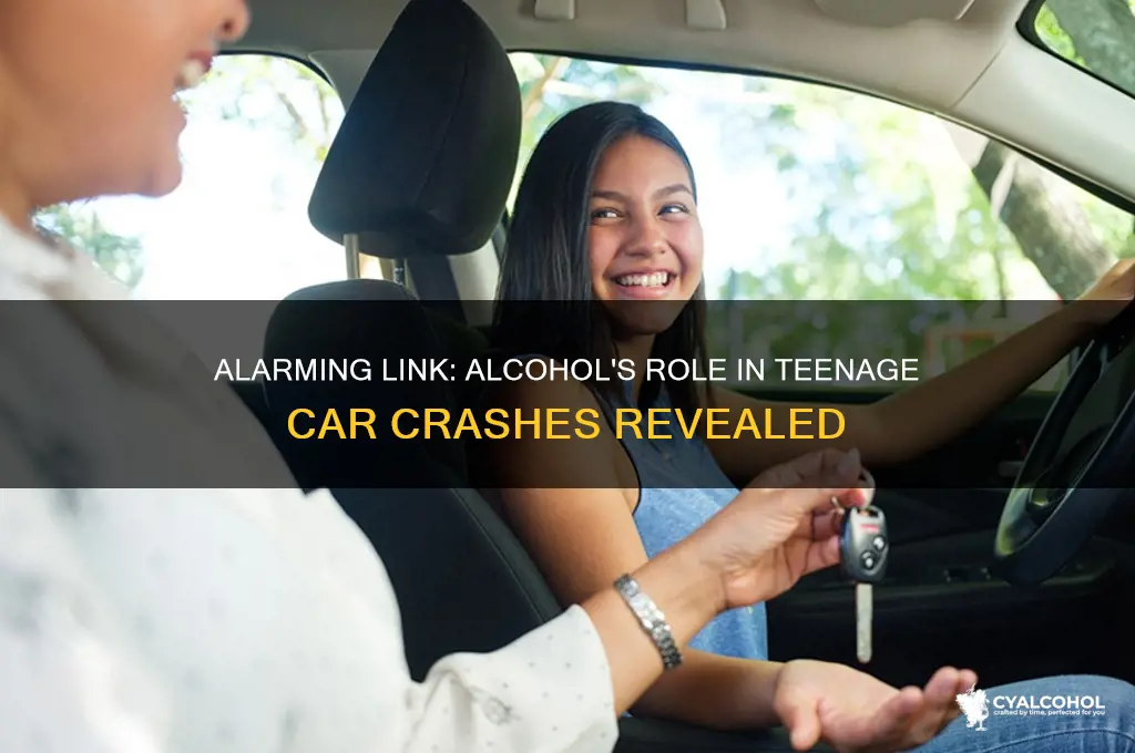 what percent of teenage automobile accidents involve alcohol