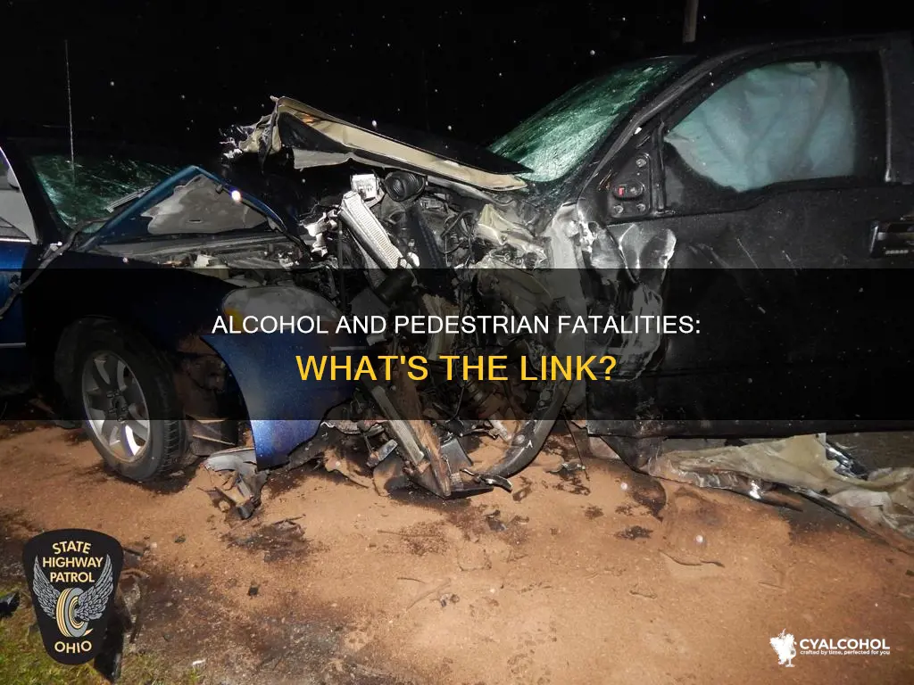 what percent of traffic crashes with pedestrian fatalities include alcohol