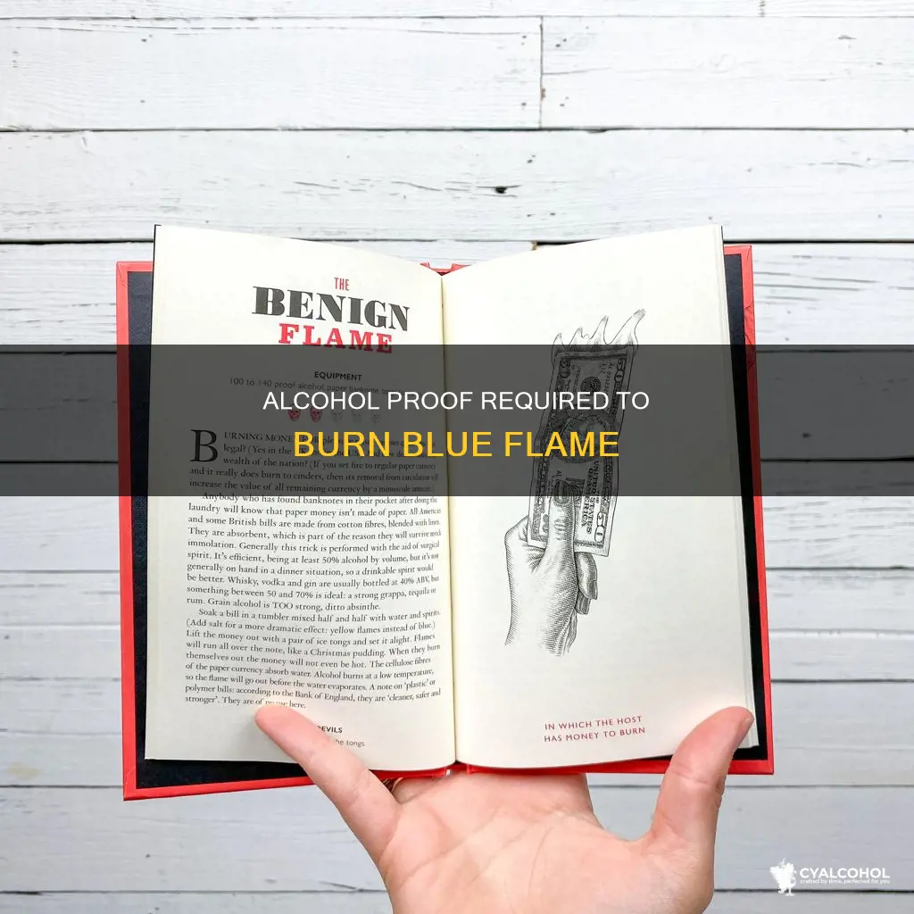 what proof does alcohol have to be to burn blue