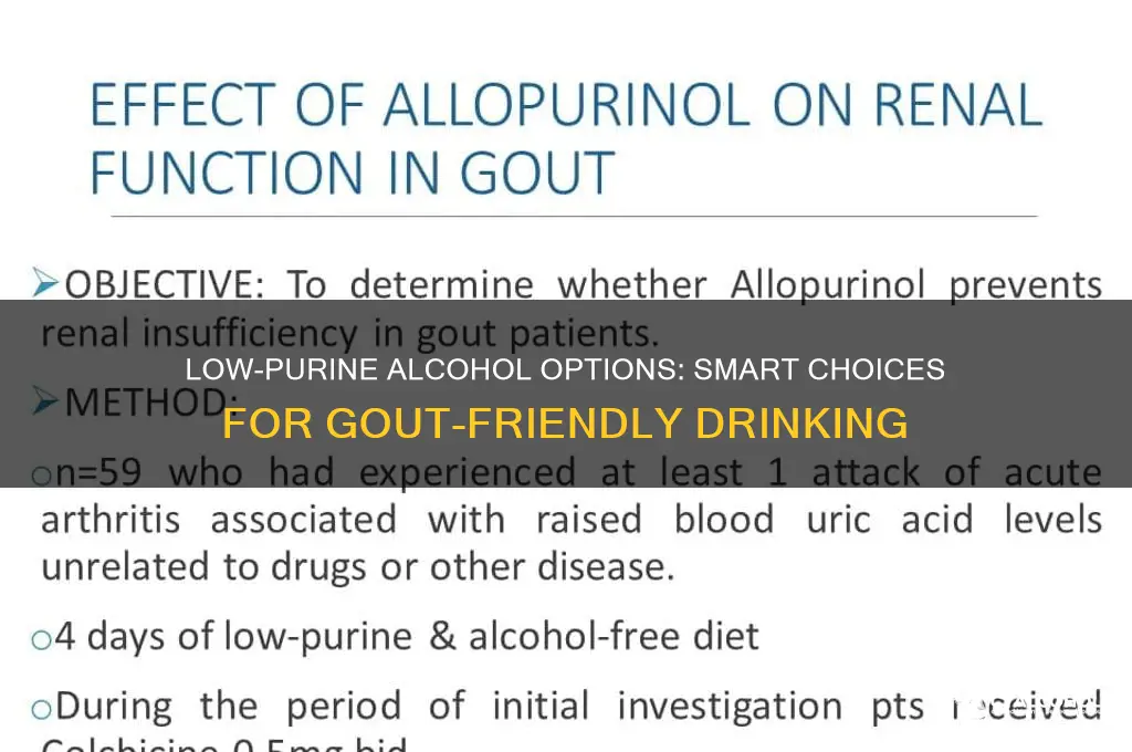 what purines is low in alcohol