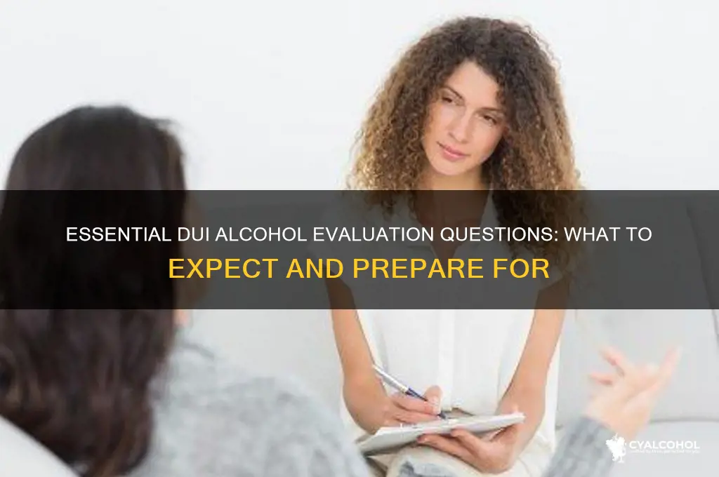 what questions for dui alcohol evaluation