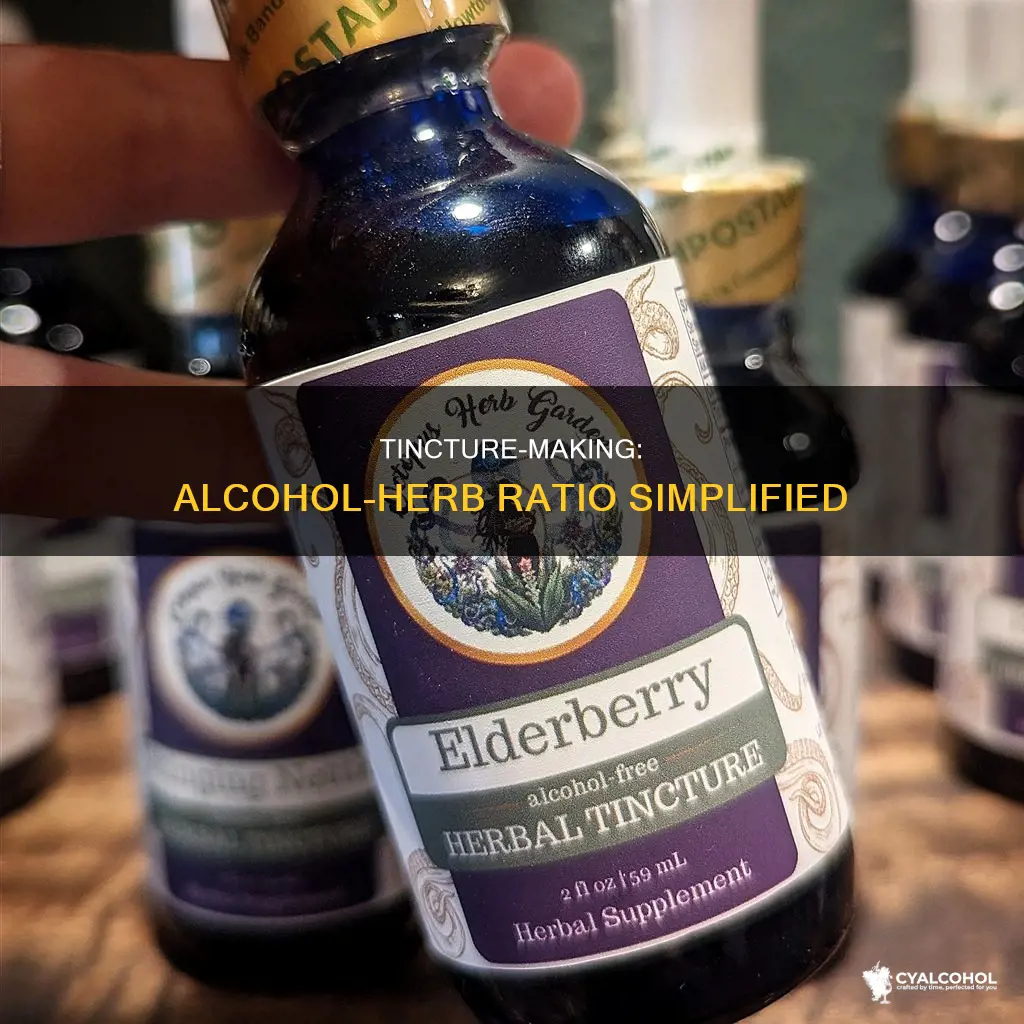 what ratio of alcohol to dried herb for tincture manufacturing