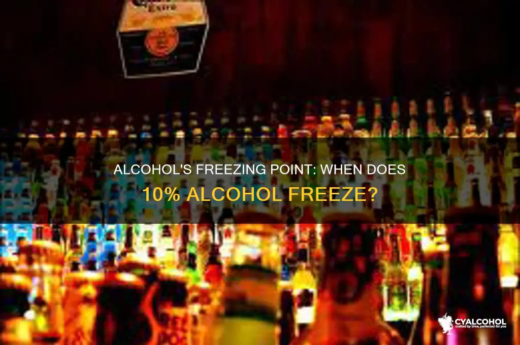 what temperature does 10 alcohol freeze