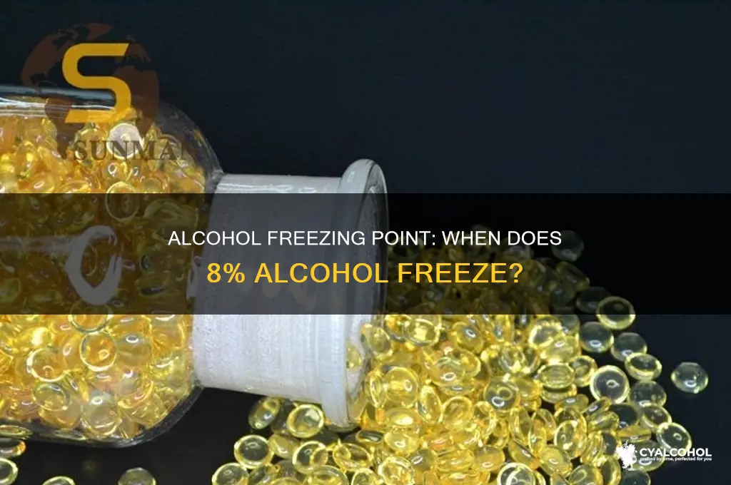 what temperature does 8 alcohol freeze
