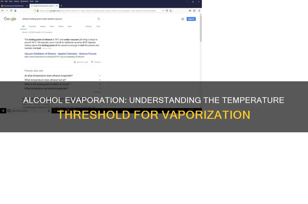 what temperature does alcohol evaporate
