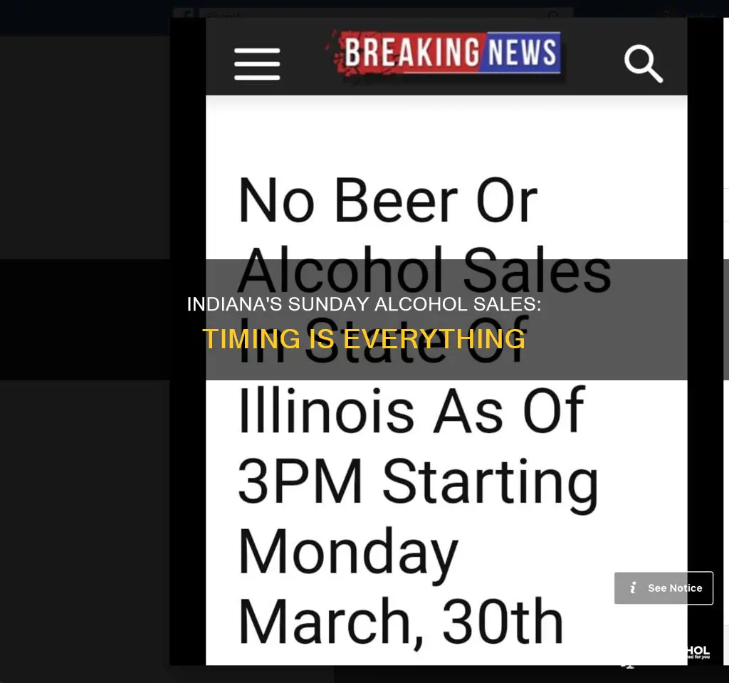 what time are alcohol sales on sunday in indiana