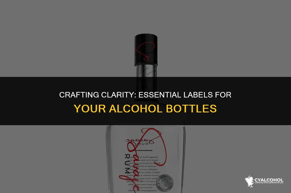 what to label alcohol bottles with