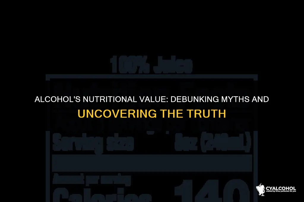 what type of nutrional value does alcohol provide