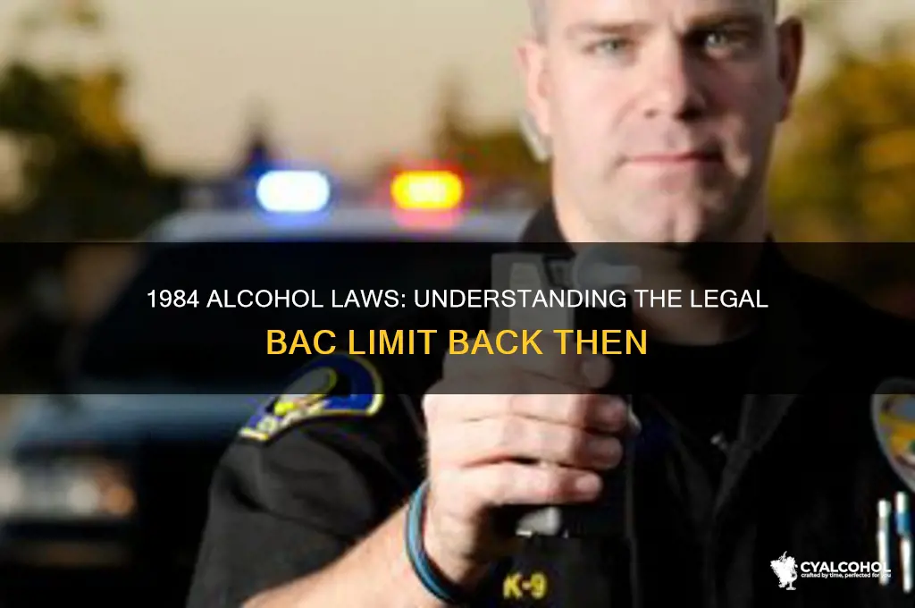 what was legal limit for alcohol in 1984