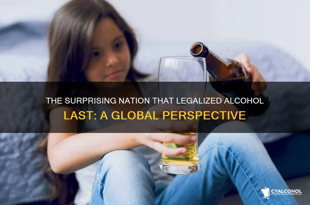 what was the last country to create alcohol